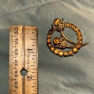 Amber Toned Brooch floral